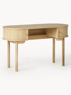 Scrivania In Legno Con Frontale A Scanalato Calary