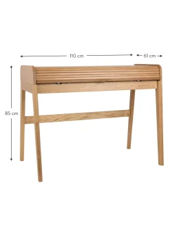 Scrivania In Legno Con Piano Scanalato E Arrotolabile Barbier