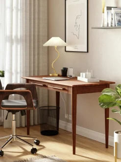 Scrivania In Legno Di Mango Massiccio Con Cassetti Paul