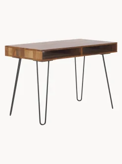 Scrivania In Legno Massiccio E Metallo Repa