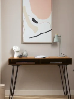 Scrivania In Legno Massiccio E Metallo Repa