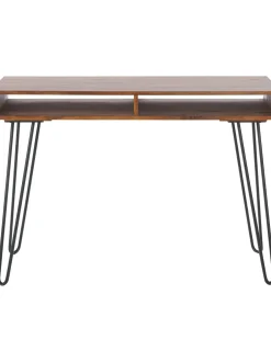 Scrivania In Legno Massiccio E Metallo Repa