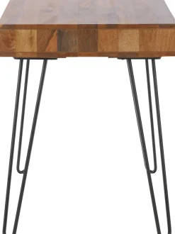 Scrivania In Legno Massiccio E Metallo Repa