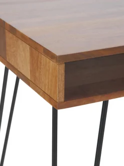 Scrivania In Legno Massiccio E Metallo Repa