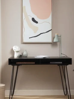 Scrivania In Legno Massiccio E Metallo Tova