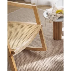 Sedia A Dondolo In Legno Di Frassino Con Intreccio In Rattan Craig*Westwing Collection Hot