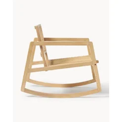 Sedia A Dondolo In Legno Di Frassino Con Intreccio In Rattan Craig*Westwing Collection Hot