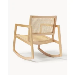 Sedia A Dondolo In Legno Di Frassino Con Intreccio In Rattan Craig*Westwing Collection Hot