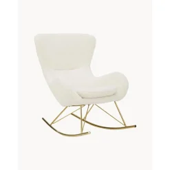 Sedia A Dondolo In Teddy Con Gambe In Metallo Wing*Westwing Collection New