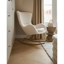 Sedia A Dondolo In Teddy Con Gambe In Metallo Wing*Westwing Collection New