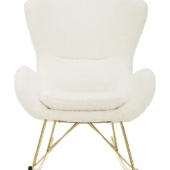 Sedia A Dondolo In Teddy Con Gambe In Metallo Wing*Westwing Collection New