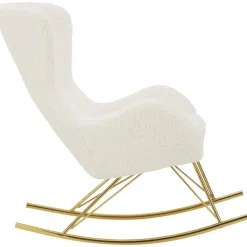 Sedia A Dondolo In Teddy Con Gambe In Metallo Wing*Westwing Collection New