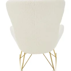 Sedia A Dondolo In Teddy Con Gambe In Metallo Wing*Westwing Collection New