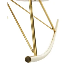 Sedia A Dondolo In Teddy Con Gambe In Metallo Wing*Westwing Collection New