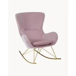 Sedia A Dondolo In Velluto Con Gambe In Metallo Wing*Westwing Collection Best