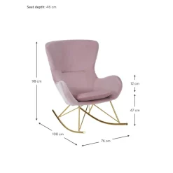 Sedia A Dondolo In Velluto Con Gambe In Metallo Wing*Westwing Collection Best