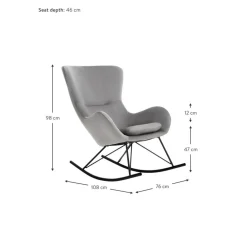 Sedia A Dondolo In Velluto Con Gambe In Metallo Wing*Westwing Collection Fashion