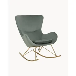 Sedia A Dondolo In Velluto Con Gambe In Metallo Wing*Westwing Collection Online