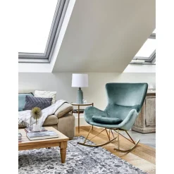 Sedia A Dondolo In Velluto Con Gambe In Metallo Wing*Westwing Collection Online