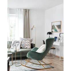 Sedia A Dondolo In Velluto Con Gambe In Metallo Wing*Westwing Collection Online