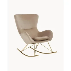 Sedia A Dondolo In Velluto Con Gambe In Metallo Wing*Westwing Collection Discount