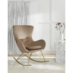 Sedia A Dondolo In Velluto Con Gambe In Metallo Wing*Westwing Collection Discount