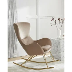 Sedia A Dondolo In Velluto Con Gambe In Metallo Wing*Westwing Collection Discount