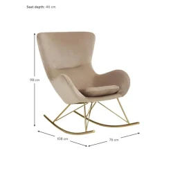 Sedia A Dondolo In Velluto Con Gambe In Metallo Wing*Westwing Collection Discount