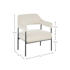 Sedia A Poltrona In Velluto Bianco Zoe*Westwing Collection Discount