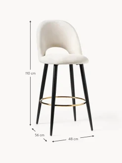 Sedia Bar In Velluto Rachel