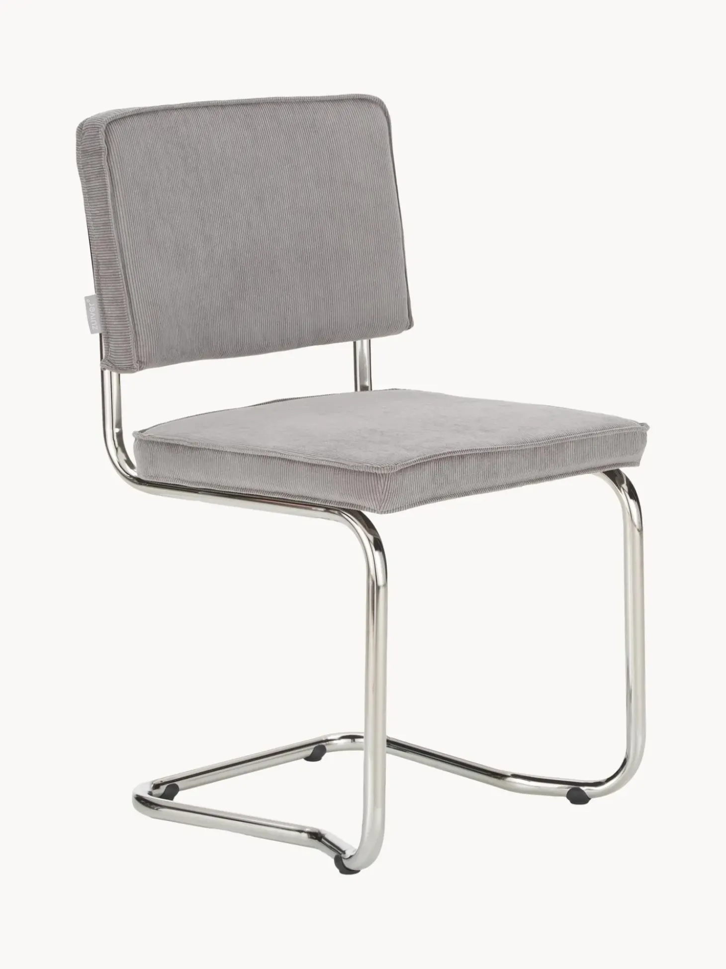 Sedia Cantilever In Velluto A Coste Kink