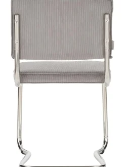 Sedia Cantilever In Velluto A Coste Kink