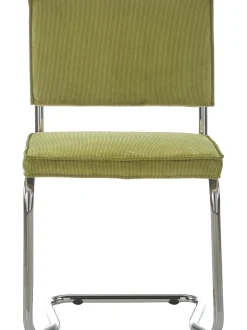 Sedia Cantilever In Velluto A Coste Kink