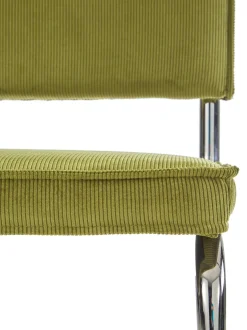 Sedia Cantilever In Velluto A Coste Kink