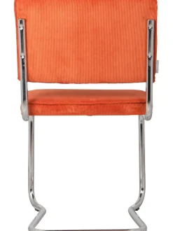 Sedia Cantilever In Velluto A Coste Kink