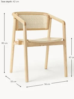 Sedia Con Braccioli Con Finitura Naturale E Intreccio Viennese Gali