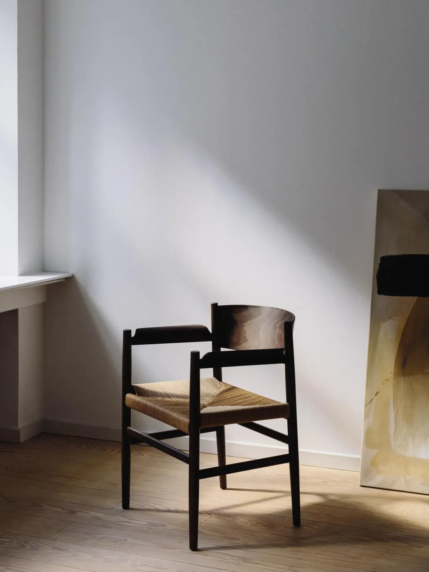 Sedia Con Braccioli Con Seduta Intrecciata Nestor, Fatta A Mano