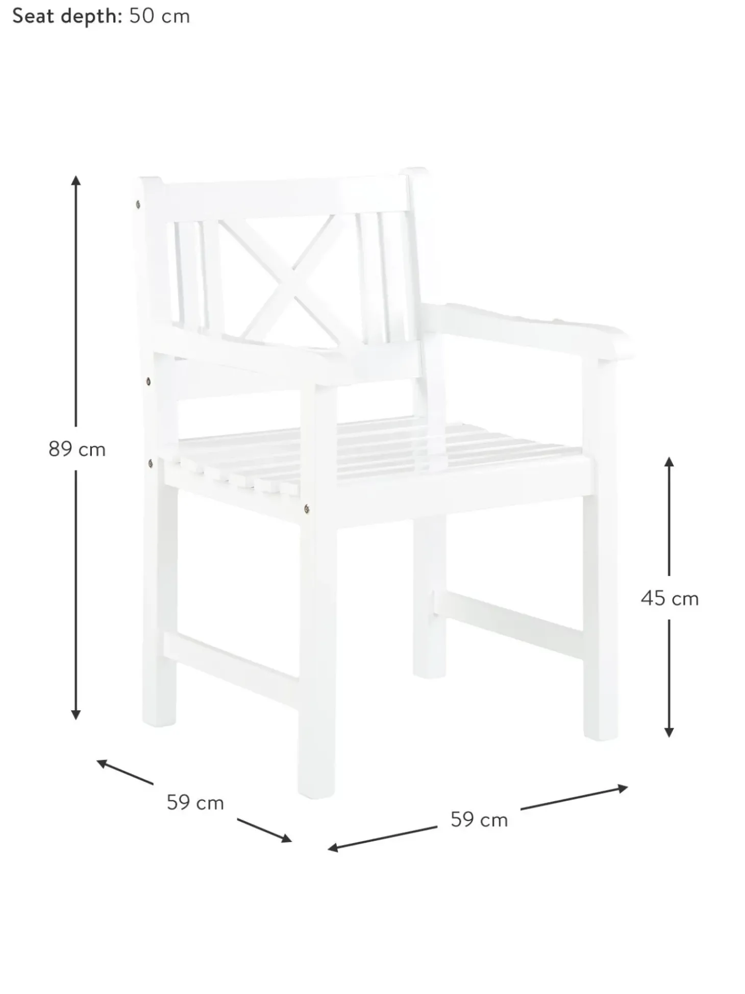 Sedia Con Braccioli Da Giardino In Legno Rosenborg