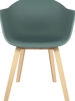 Sedia Con Braccioli E Gambe In Legno Claire