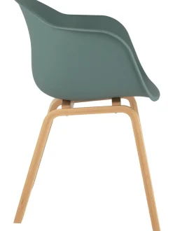 Sedia Con Braccioli E Gambe In Legno Claire