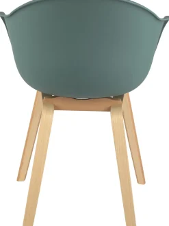 Sedia Con Braccioli E Gambe In Legno Claire