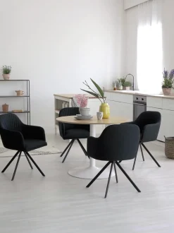 Sedia Con Braccioli Girevole Imbottita Lola