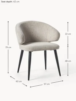 Sedia Con Braccioli In Boucle Celia