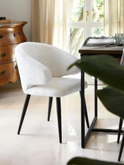 Sedia Con Braccioli In Boucle Celia