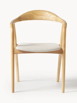 Sedia Con Braccioli In Legno Con Cuscino Angelina