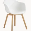 Sedia Con Braccioli In Plastica Con Gambe In Legno Claire