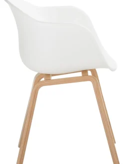 Sedia Con Braccioli In Plastica Con Gambe In Legno Claire
