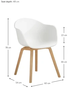 Sedia Con Braccioli In Plastica Con Gambe In Legno Claire