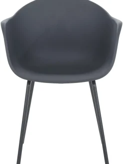 Sedia Con Braccioli In Plastica Con Gambe In Metallo Claire