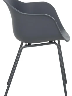 Sedia Con Braccioli In Plastica Con Gambe In Metallo Claire